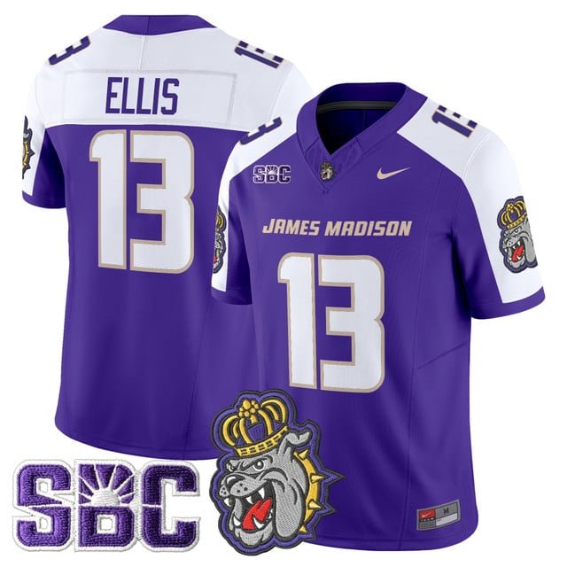 Men's James Madison Dukes 2025 Vapor Limited Jersey - All Stitched Landon Ellis     13
