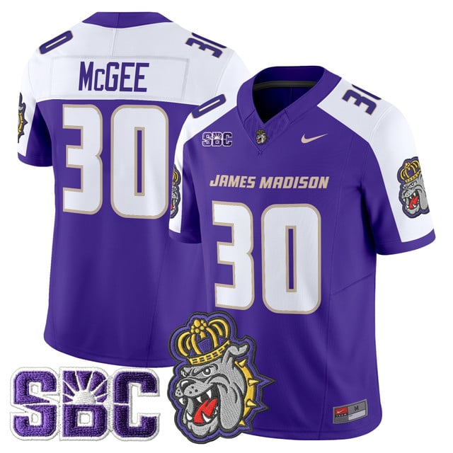 Men's James Madison Dukes 2025 Vapor Limited Jersey - All Stitched Scotty McGee    30