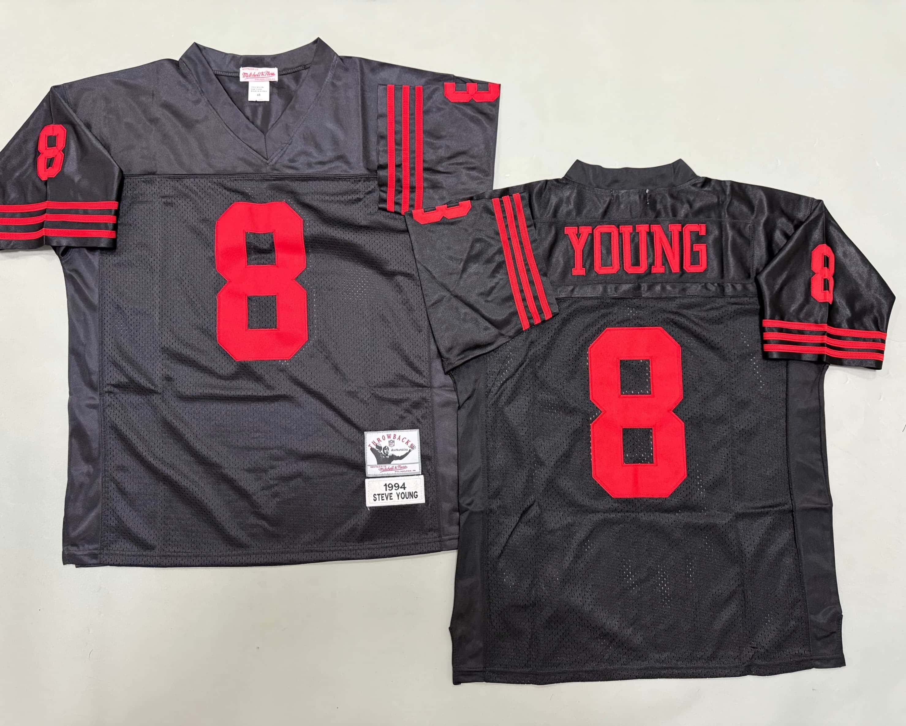 Men's Jerry Steve Young Black San Francisco 49ers