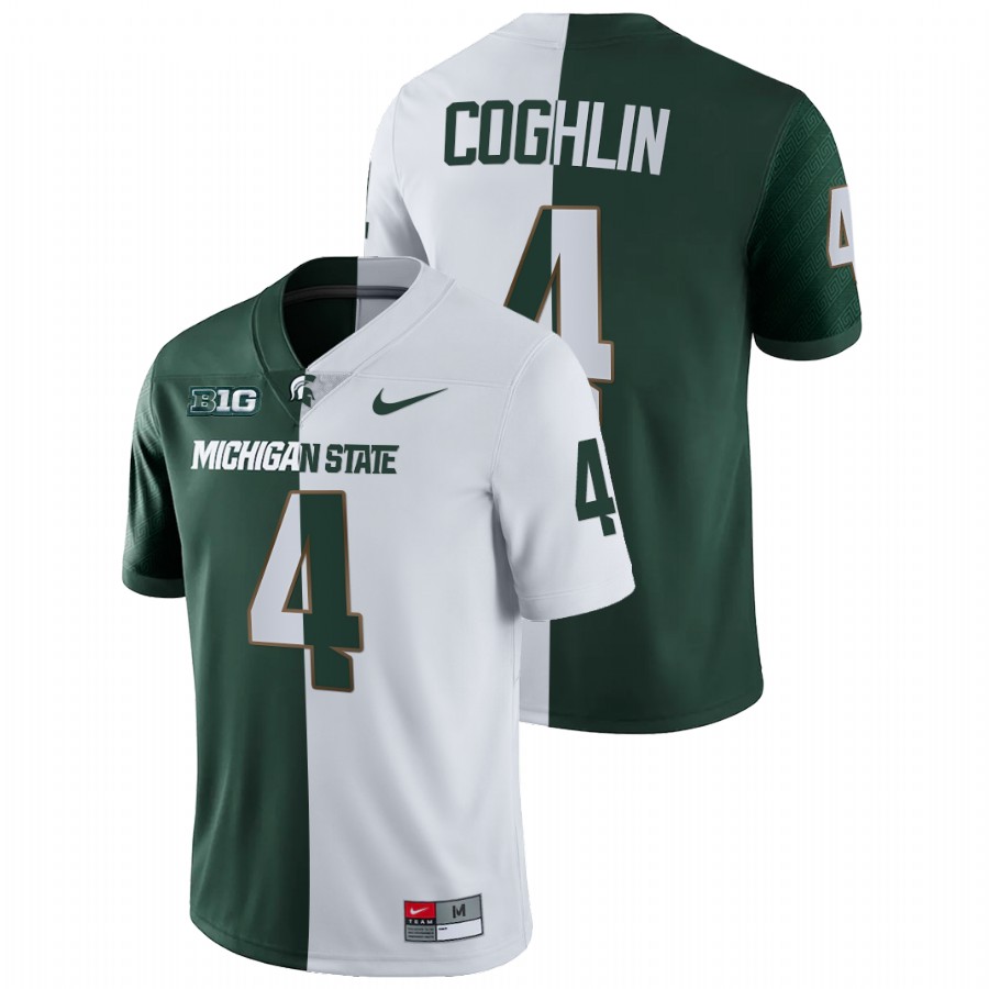 Men's Jersey Matt Coghlin Michigan State Spartans Split Edition College Football Jersey White Green