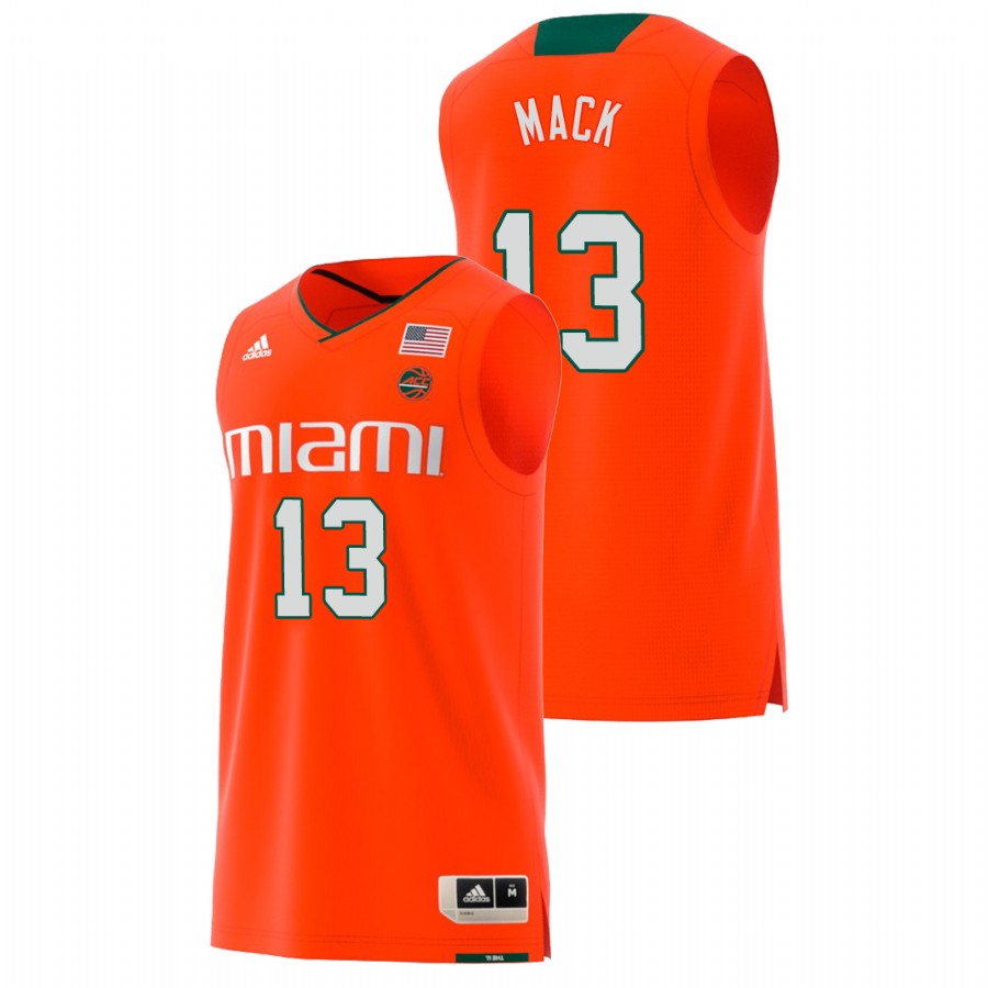 Men's Jersey Miami Hurricanes Orange Anthony Mack Basketball Swingman Jersey