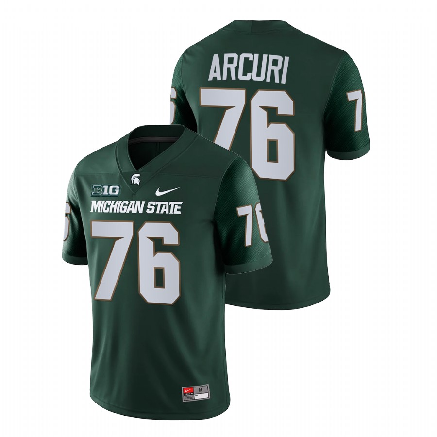 Men's Jersey Michigan State Spartans AJ Arcuri Green College Football Game Jersey