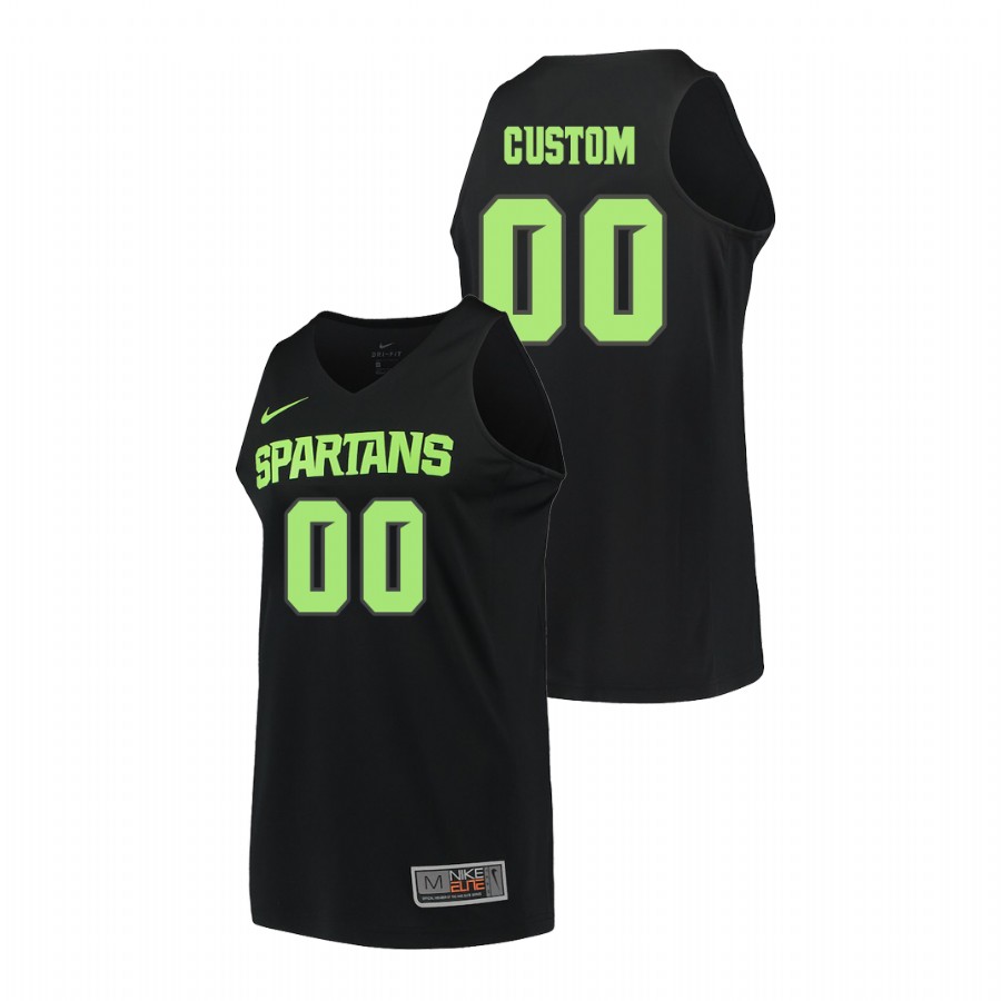 Men's Jersey Michigan State Spartans Custom Black Replica College Basketball Jersey