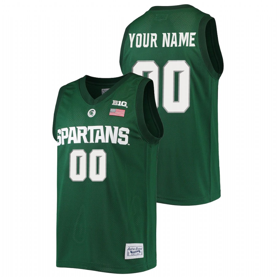Men's Jersey Michigan State Spartans Custom Green Alumni Commemorative Classic Jersey