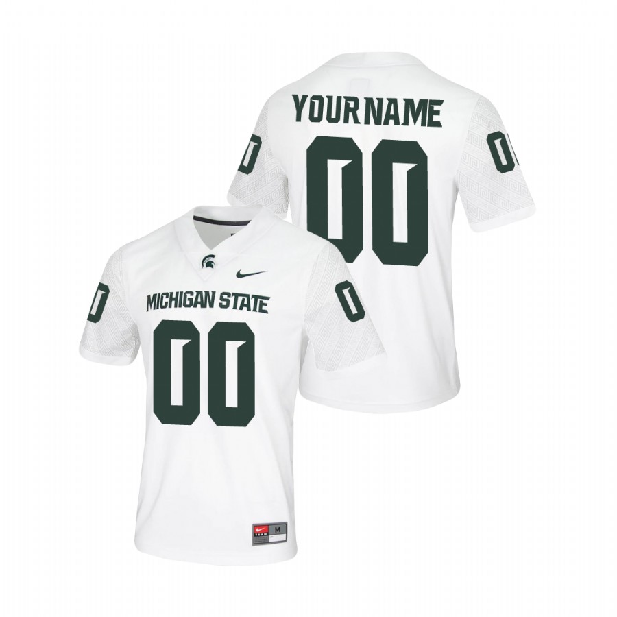 Men's Jersey Michigan State Spartans Custom Untouchable Game White Jersey