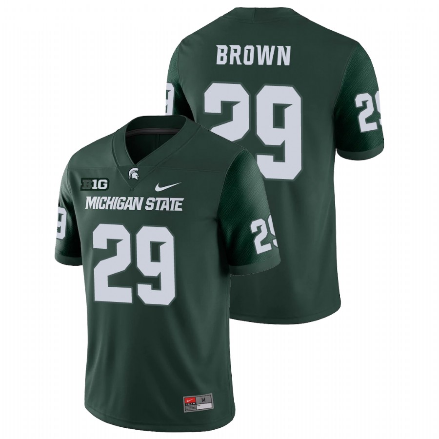 Men's Jersey Michigan State Spartans Green Shakur Brown College Football Game Jersey