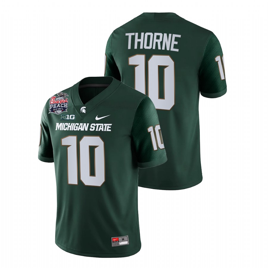 Men's Jersey Michigan State Spartans Payton Thorne 2021 Peach Bowl Green College Football Playoff Jersey