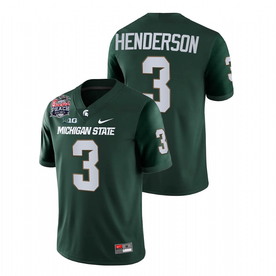 Men's Jersey Michigan State Spartans Xavier Henderson 2021 Peach Bowl Green College Football Playoff Jersey