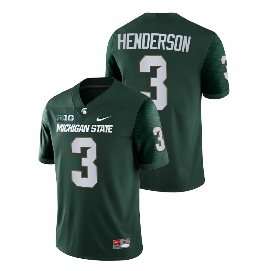 Men's Jersey Michigan State Spartans Xavier Henderson Green College Football Game Jersey