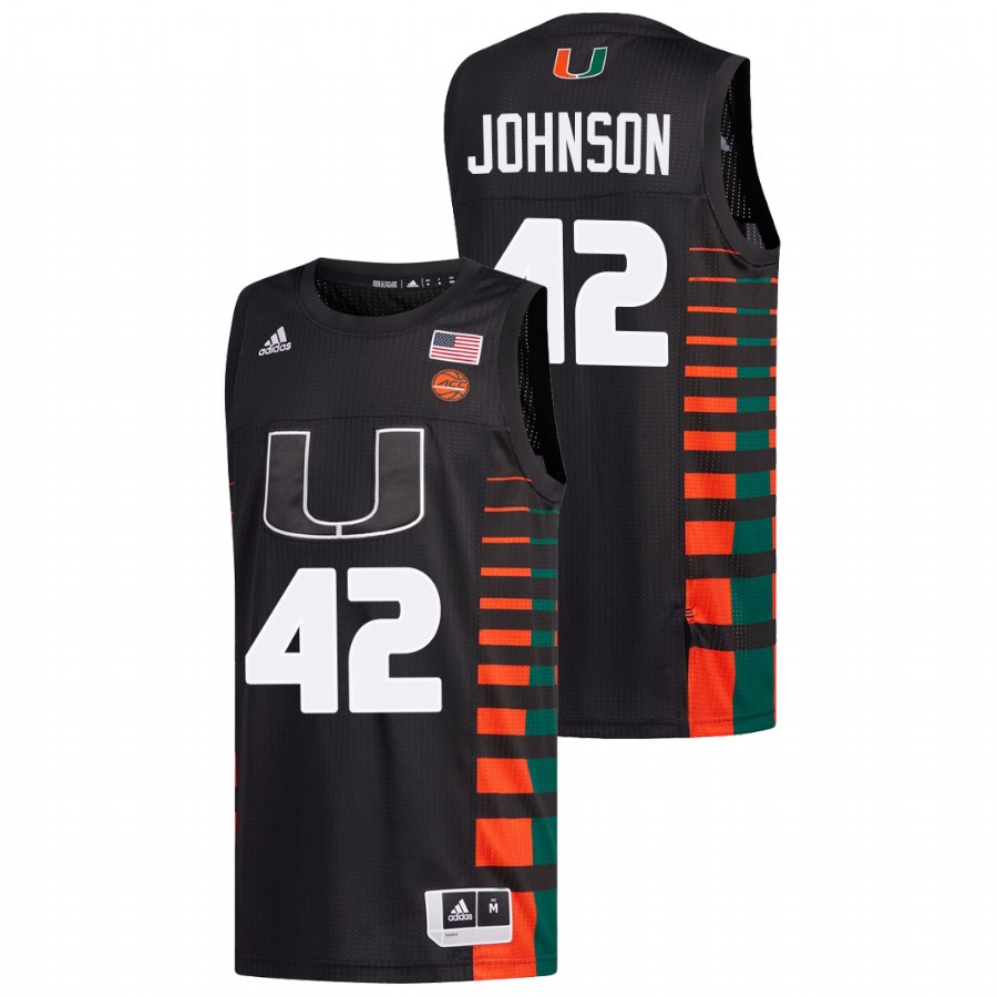 Men's Jersey Reggie Johnson Miami Hurricanes Alumni Black Jersey