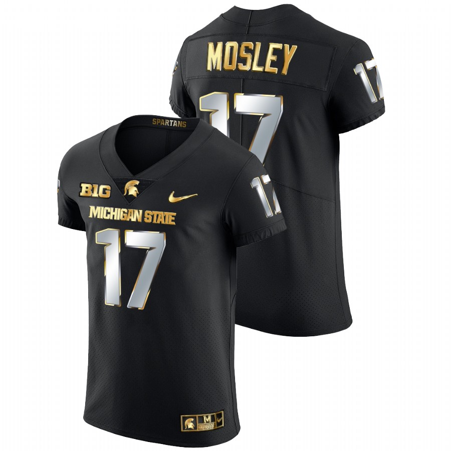 Men's Jersey Tre Mosley Michigan State Spartans Golden Edition Limited Football Jersey Black