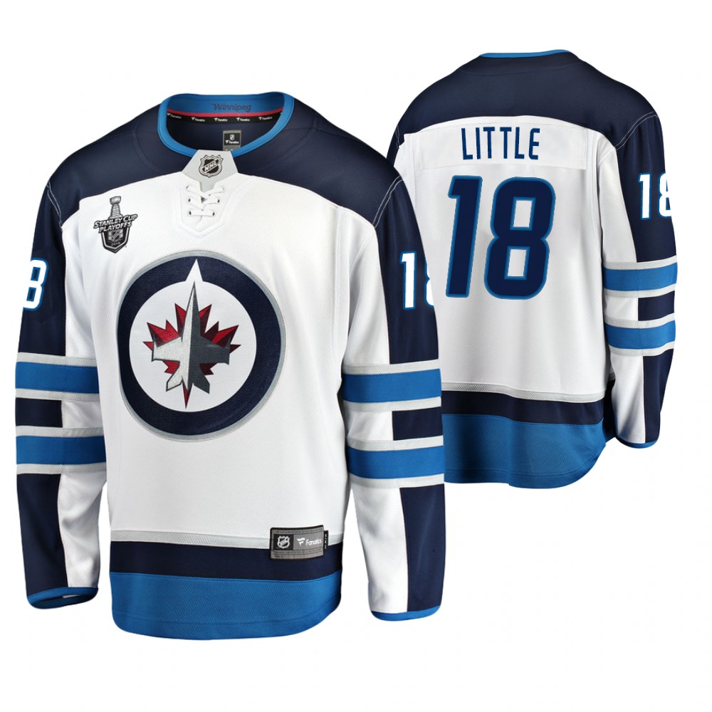 Men's Jets #18 Bryan Little Stanley Cup Playoffs Away Jersey