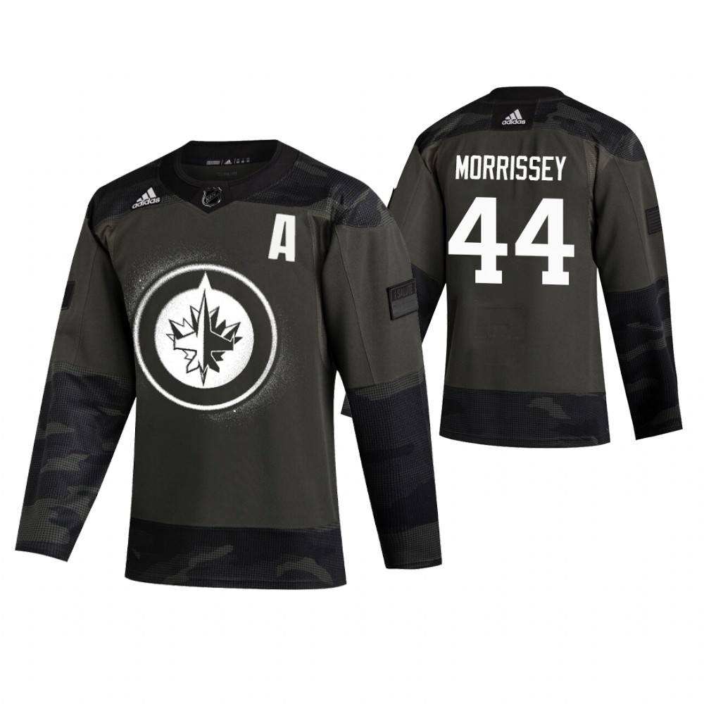 Men's Jets #44 Josh Morrissey Authentic 2019 Veterans Day Jersey Camo