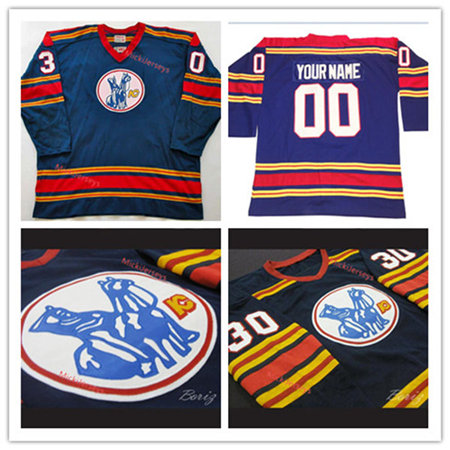 Men's KANSAS CITY SCOUTS Custom 1970's CCM Vintage Navy Hockey Jersey Stitched