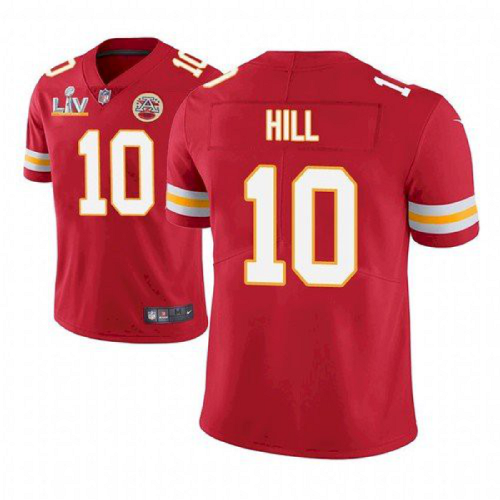 Men's Kansas City Chiefs #10 Tyreek Hill Red 2021 Super Bowl LV Jersey