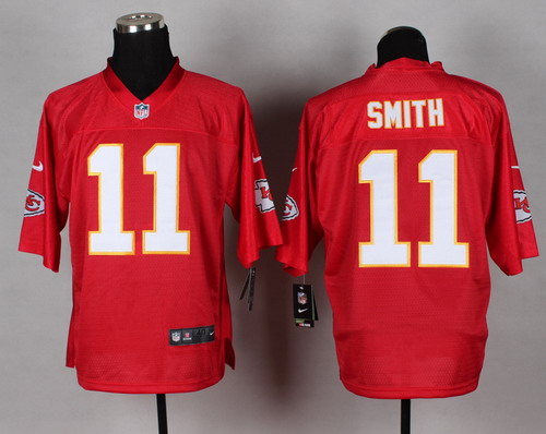 Men's Kansas City Chiefs #11 Alex Smith 2014 QB Red Nik Elite Jersey