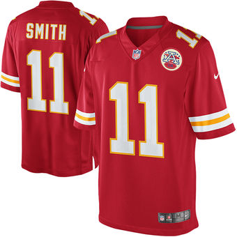 Men's Kansas City Chiefs #11 Alex Smith Nike Red Team Color Limited Jersey