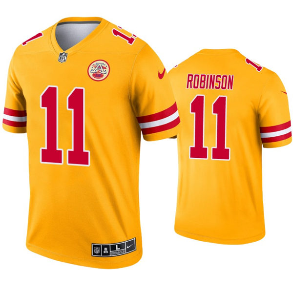 Men's Kansas City Chiefs #11 Demarcus Robinson Nike Gold Inverted Legend Jersey