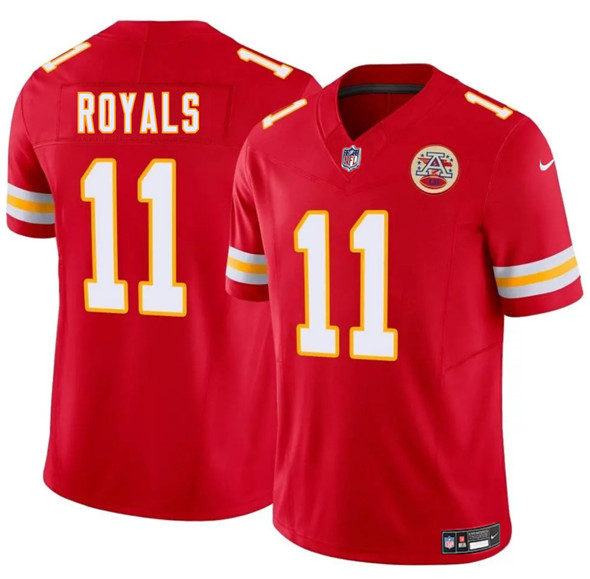 Men's Kansas City Chiefs #11 Jalen Royals Red 2025 Draft F.U.S.E. Vapor Untouchable Limited Football Stitched Jersey