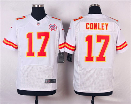 Men's Kansas City Chiefs #17 Chris Conley White Road Elite Jersey