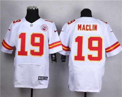 Men's Kansas City Chiefs #19 Jeremy Maclin Road White Nik Elite Jersey