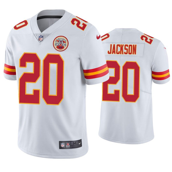 Men's Kansas City Chiefs #20 Josh Jackson Nike White Vapor Untouchable Limited Jersey