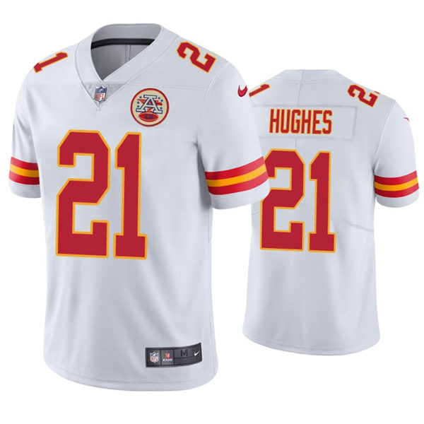 Men's Kansas City Chiefs #21 Mike Hughes Nike White Vapor Untouchable Limited Jersey