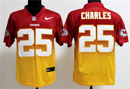 Men's Kansas City Chiefs #25 Jamaal Charles Nik Elite Drift Fashion II Jerseys
