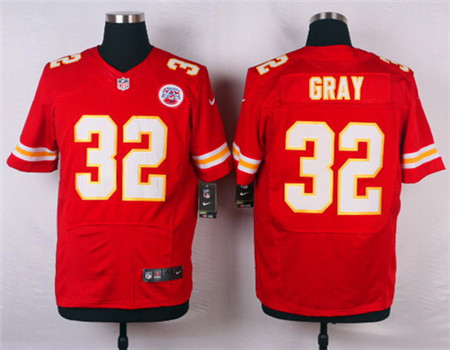 Men's Kansas City Chiefs #32 Cyrus Gray Red Team Color Elite Jersey