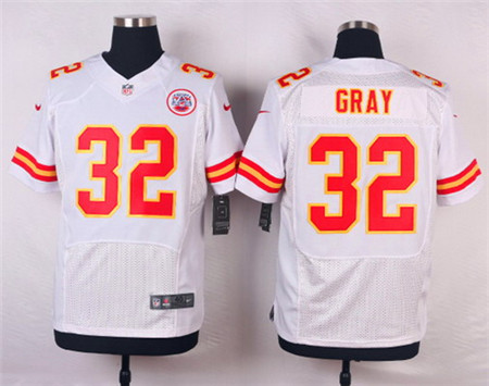 Men's Kansas City Chiefs #32 Cyrus Gray White Road Elite Jersey