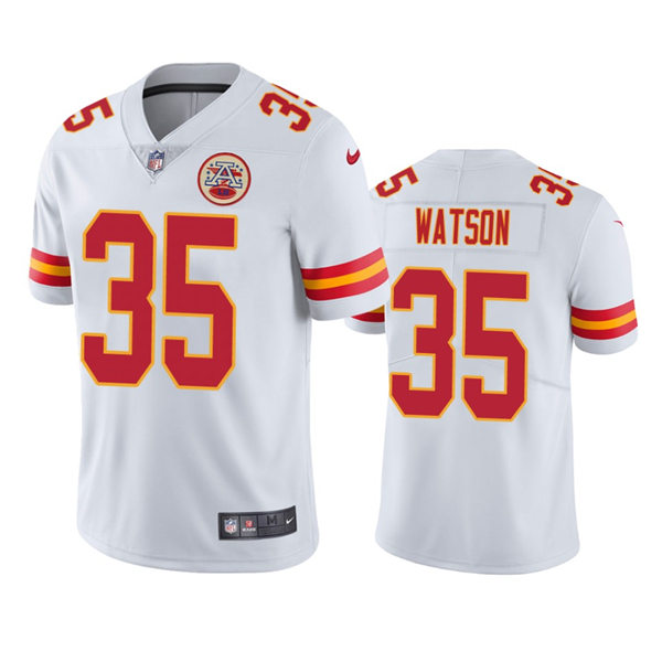 Men's Kansas City Chiefs #35 Jaylen Watson White Vapor Untouchable Limited Jerse