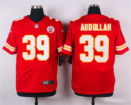 Men's Kansas City Chiefs #39 Husain Abdullah Red Team Color Elite Jersey