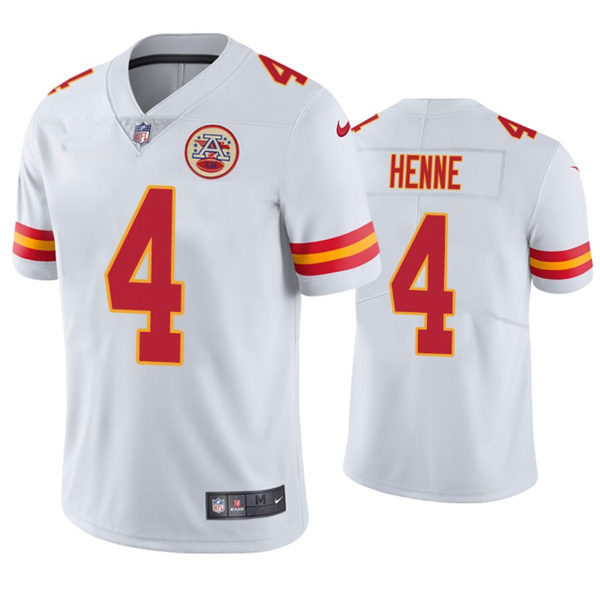 Men's Kansas City Chiefs #4 Chad Henne Nike White Vapor Untouchable Limited Jersey