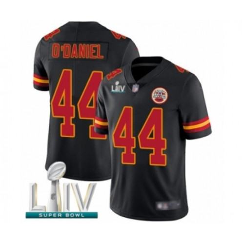 Men's Kansas City Chiefs #44 Dorian O'Daniel Limited Black Rush Vapor Untouchable Super Bowl LIV Bound Football Jersey