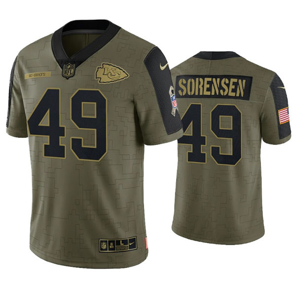 Men's Kansas City Chiefs #49 Daniel Sorensen Nike Olive 2021 Salute To Service Limited Jersey