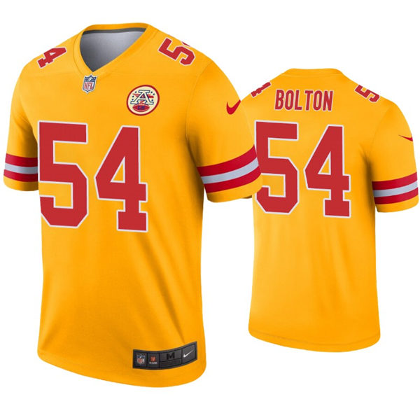 Men's Kansas City Chiefs #54 Nick Bolton Nike Gold Inverted Legend Jersey