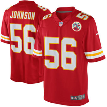 Men's Kansas City Chiefs #56 Derrick Johnson Nike Red Team Color Limited Jersey
