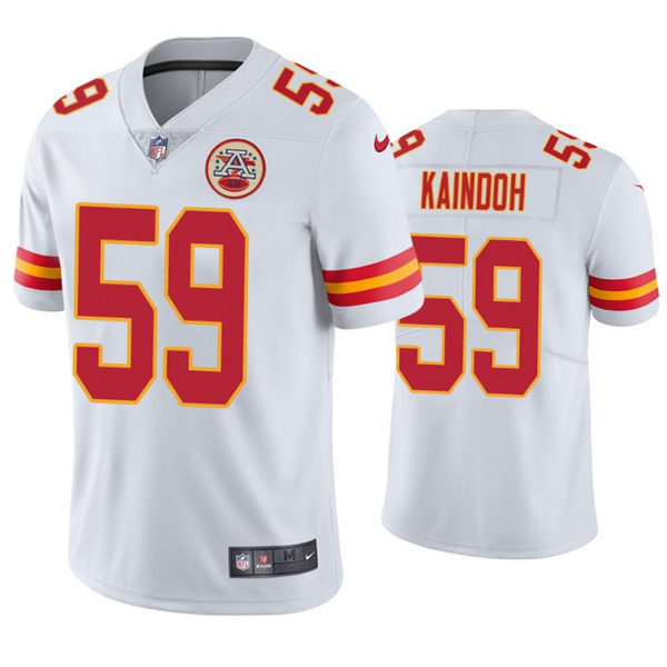 Men's Kansas City Chiefs #59 Joshua Kaindoh Nike White Vapor Untouchable Limited Jersey