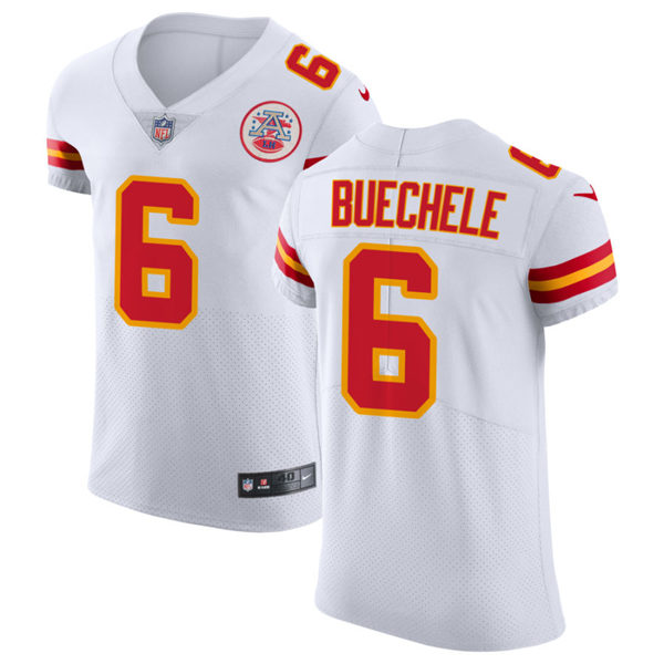 Men's Kansas City Chiefs #6 Shane Buechele Nike White Vapor Untouchable Limited Jersey