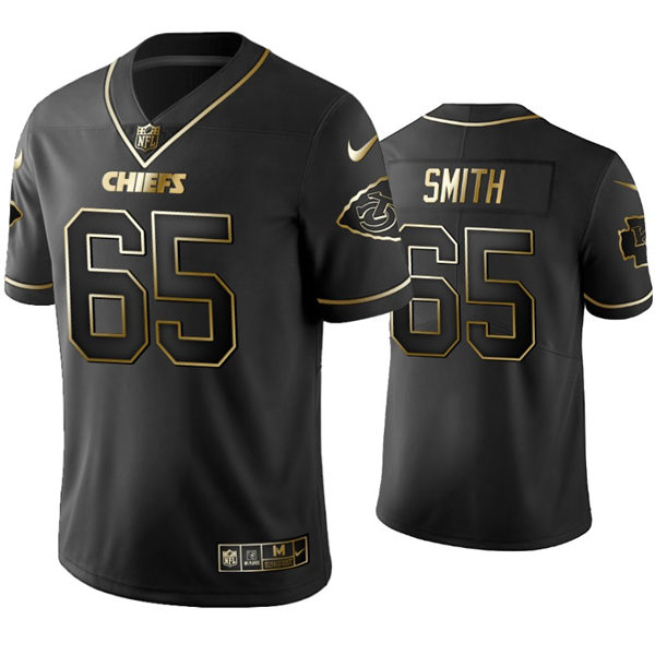 Men's Kansas City Chiefs #65 Trey Smith Nike Black Golden Edition Vapor Limited Jersey