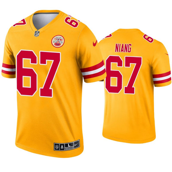 Men's Kansas City Chiefs #67 Lucas Niang Nike Gold Inverted Legend Jersey