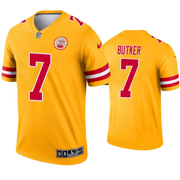 Men's Kansas City Chiefs #7 Harrison Butker Nike Gold Inverted Legend Jersey