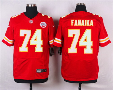 Men's Kansas City Chiefs #74 Paul Fanaika Red Team Color Elite Jersey