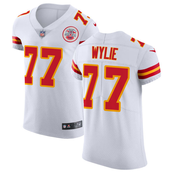 Men's Kansas City Chiefs #77 Andrew Wylie Nike White Vapor Untouchable Limited Jersey