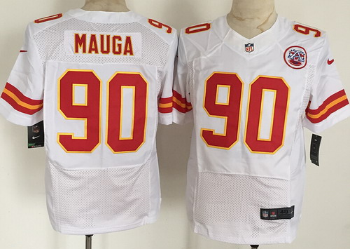 Men's Kansas City Chiefs #90 Josh Mauga Nike White Elite Jersey
