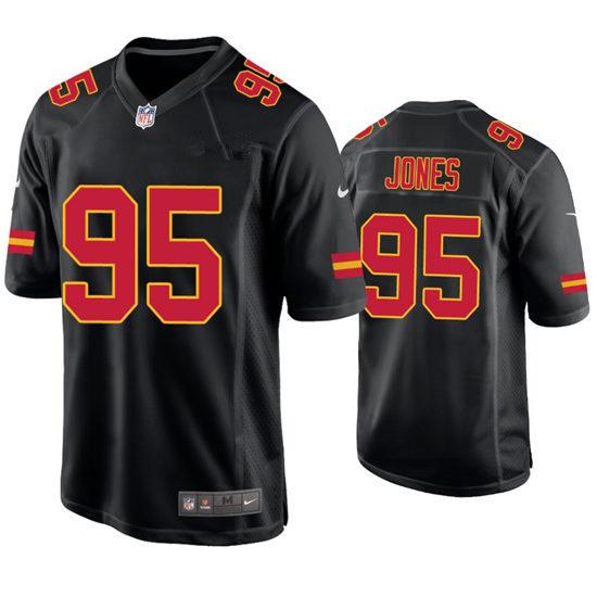 Men's Kansas City Chiefs #95 Chris Jones Nike Black Game Fashion Jersey