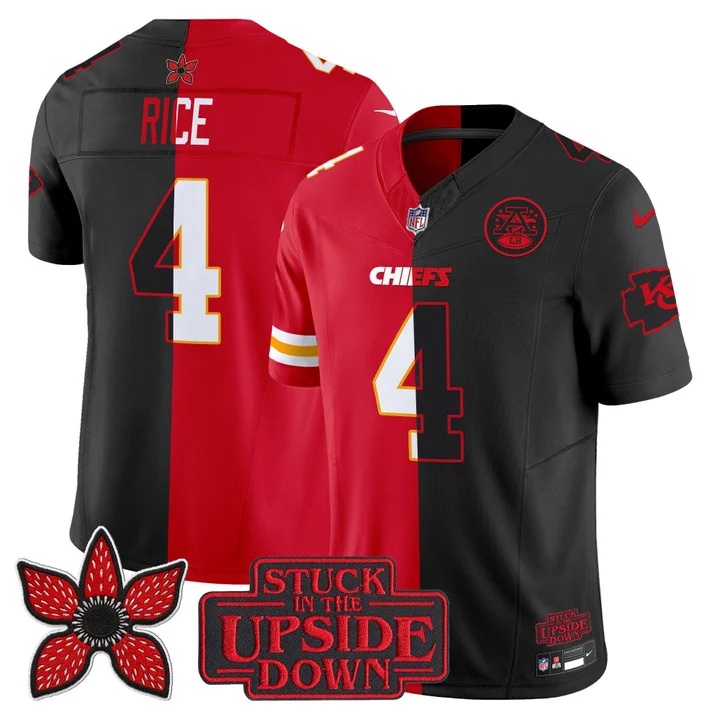 Men's Kansas City Chiefs 'Upside Down Edition' Vapor Limited Jersey - All Stitched Rashee Rice4