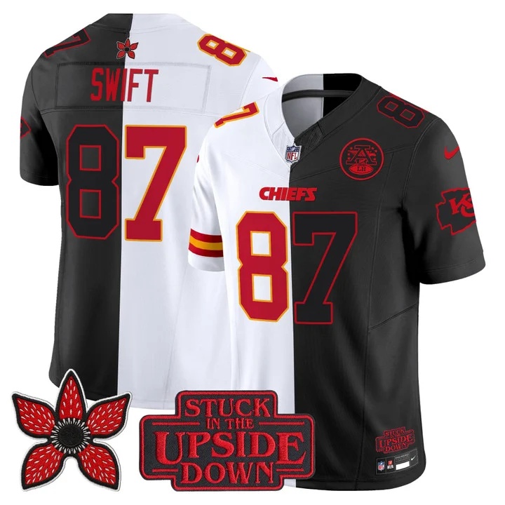 Men's Kansas City Chiefs 'Upside Down Edition' Vapor Limited Jersey - All Stitched Taylor Swift
