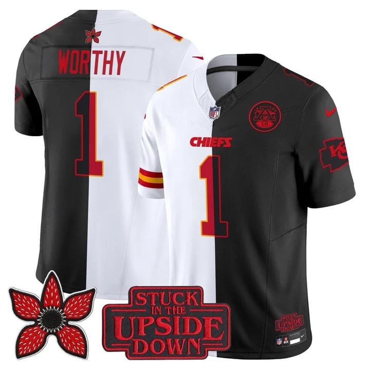 Men's Kansas City Chiefs 'Upside Down Edition' Vapor Limited Jersey - All Stitched Xavier Worthy