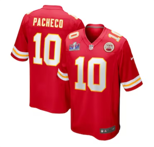 Men's Kansas City Chiefs Isiah Pacheco Nike Red Super Bowl LVIII Game Jersey
